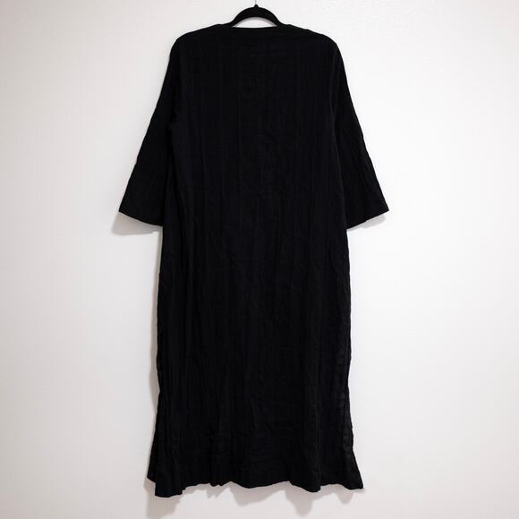 Pomander Place Carolina Caftan Black Windowpane V-Neck Resort Gauzy SZ XL - Picture 3 of 6